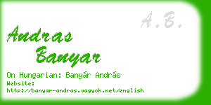 andras banyar business card